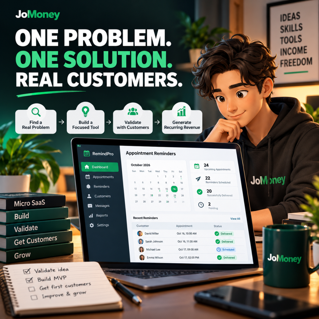 Independent software entrepreneur developing a micro-SaaS appointment reminder application to solve a small-business problem.