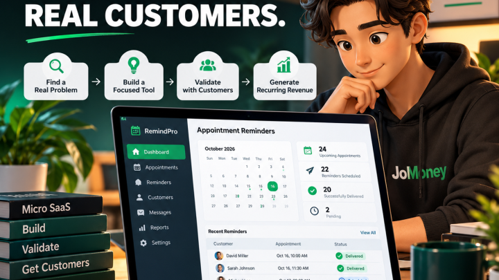 Independent software entrepreneur developing a micro-SaaS appointment reminder application to solve a small-business problem.